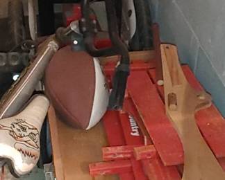 Metal wagon with wooden sides boards