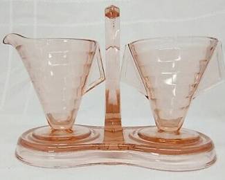 Assorted "Watermelon" antique glassware.