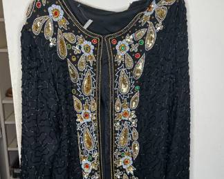 Beaded silk evening jacket vintage 