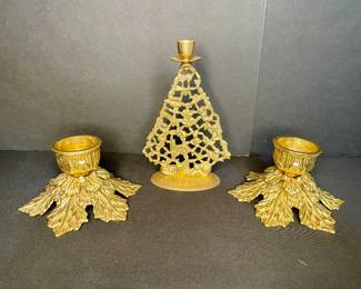 Brass holiday candleholders