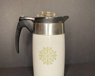 Corningware Percolator Avocado Medallion vintage
