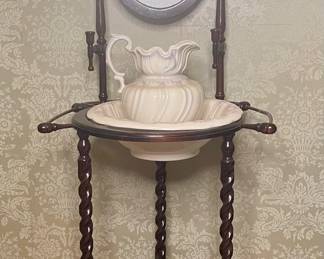 Vintage Victorian wash stand with pitcher