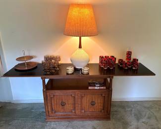 Vintage Buffett console flip top table 