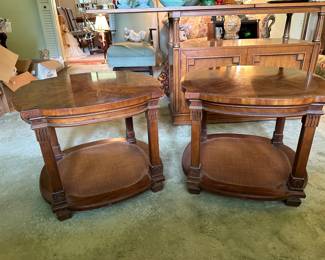 Heritage wood side tables 