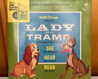 Walt Disney Lady & the Tramp book with record vintage