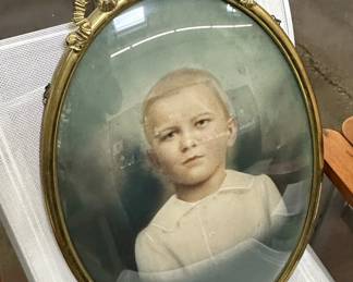 Antique Bubble Glass Frame Photo