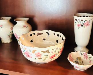Lenox porcelain vases and bowls