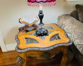 AICO Paradisio lions paw feet side table