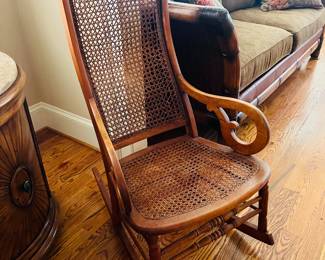 Antique cane rocker