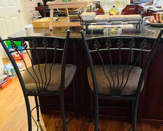 Pair of metal bar chairs