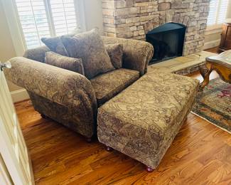 Havertys oversized armchair with ottoman