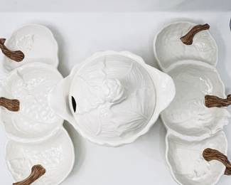 Thanksgiving Vintage White Ceramic Serving Set