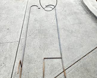 Set of Two Iron Garden Plant Stands - 6 Ft Tall Each 