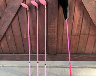 Pink Golf Clubs Set - Driver, Woods, and Headcover - Graphite Shafts