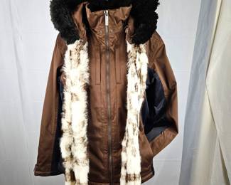 Women's SPYDER Winter Ski Coat with Faux Fur Lined Hood