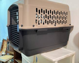 Pet Carrier Crate - Durable Plastic Travel Cage for Dogs or Cats
