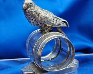 RARE! Impressive Antique Victorian Bird Napkin Ring - Quadruple Silver Plated by Simpson, Hall, Miller & Co.