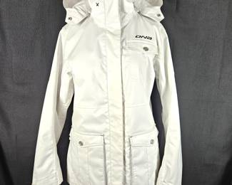 Decente DNA Women's White Ski / Snowboarding Jacket Coat with Zip-on Hood