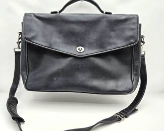  Coach Black Leather Morgan Messenger Bag - Room for Laptop and Much More! Black Lining