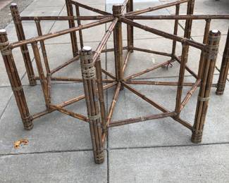 McGuire Octagon Rattan Dining Table - Needs Glass - for 8 Chairs 
