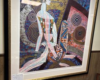 Yamin Young Signed Original Art In Art Deco Style Large 