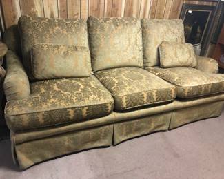 Erwin Lambert Thomlinson Gold Damask Floral Sofa 