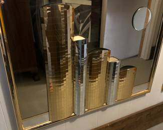 MCM Accessory Art Manufacturer Mirror with Modern Buildings 