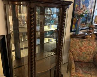 Victorian Curio Cabinet, Side Chair 