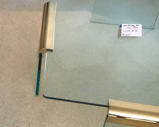 Leon Russell for Pace Glass & Brass Cocktail Table 