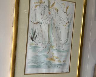 Salvador Dali "Eve" Watercolor Signed 