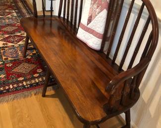 Vintage Windsor Style  Cherry Bench 