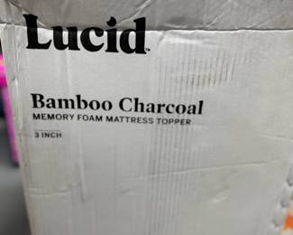 New in Box: King - Lucid 3 Inch Mattress Topper – Memory Foam – Bamboo Charcoal Infusion.