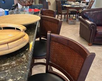 3 Swivel bar chairs