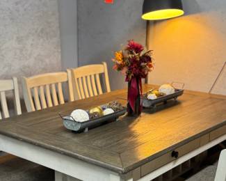 Lamps & Brookstone Counter Height Dining Room Table & 6 Chairs. This is our actual table for sale. See the next image for more pictures. 