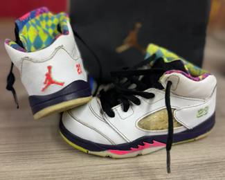 Air Jordan 5 "Bel-Air" This model was released in 2013, inspired by the popular 1990s TV show *The Fresh Prince of Bel-Air.  The value of a size 9C.