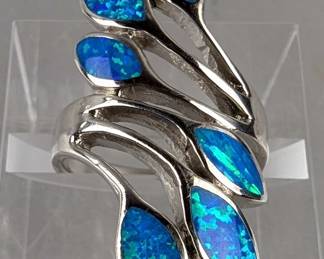 Blue Opal Ring, Size 7 