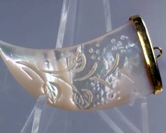 Iridescent Floral Horn Pendant 