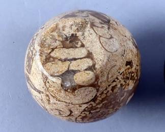 Shell Fossil And Zebra Marble Bud Vases, 2" And 2.5" 