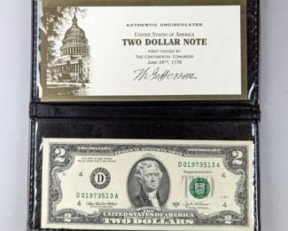 2003 Series-A Uncirculated U.S. $2 Bills, Qty. 4 And 1995 $2 Bill