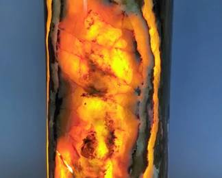 Green Onyx Cylinder Lamp, 19"