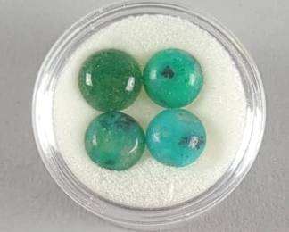 4 Round Mtorodite Gemstones, 8.35 Total Carat Weight