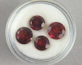 4 Multifaceted Round Gemstones, Unknown Stone, Displays In Emerald And Tanzanite Range On Presidium Gem Tester II, 7.4 Total Carat Weight 