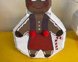 Hand painted Gingerbread Man, Snowman, Raggedy Ann and Raggedy Andy - painted on landscape bricks
