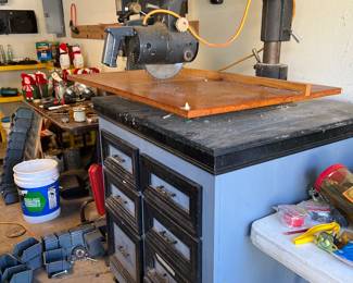 Craftsman Radial Saw with storage cabinet