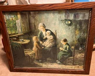 Cornelius Bouter DutchWoman/Children Art Print 24x20 wood frame