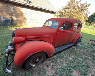 Highest bid through Friday at 3:00 pm on this 1937 Plymouth Sedan - Rear Door Suicide - 350 Chevy - Air Cond - Power Steering - Disc Brakes - Automatic - comes with over drive Transmission - Nova rear suspension - S-10 front - Auto comes with over drive trans. - Additional transmission - 700 R4 Classic cararena X
