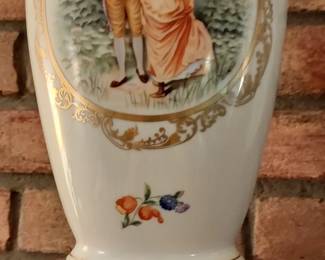 Pair of Dresden Vases with Ormolu Mounts