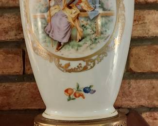 Pair of Dresden Vases with Ormolu Mounts