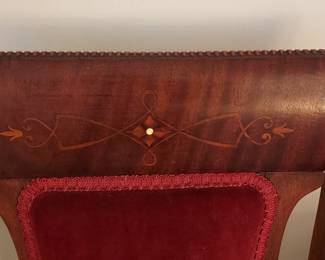 Pair of Victorian Chairs with mother of pearl and fruitwood inlay