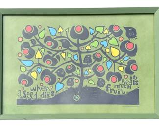 MEINRAD CRAIGHEAD Mid Century Woodcut in Frame
